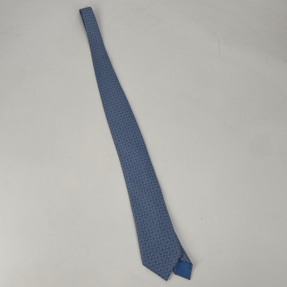 Vintage Hermes blue silk tie